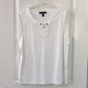 Karen Scott White Sleeveless Top